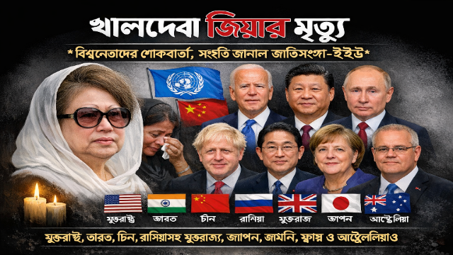 খালেদা জিয়ার মৃত্যুতে বিশ্বনেতাদের শোকবার্তা, সংহতি জানাল জাতিসংঘ-ইইউ